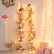 70 Inch Faux Leaf Garland(	White + Dark Purple + Pink)70.87 x 7.9 x 6 inches